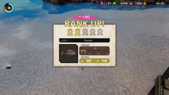 A rank up award for leveling up Infinite Wealth Dodonko Island livability.