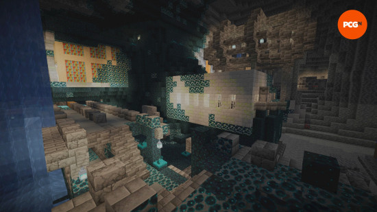 A stronghold portal room intersects an Ancient City structure in one of the best Minecraft seeds.